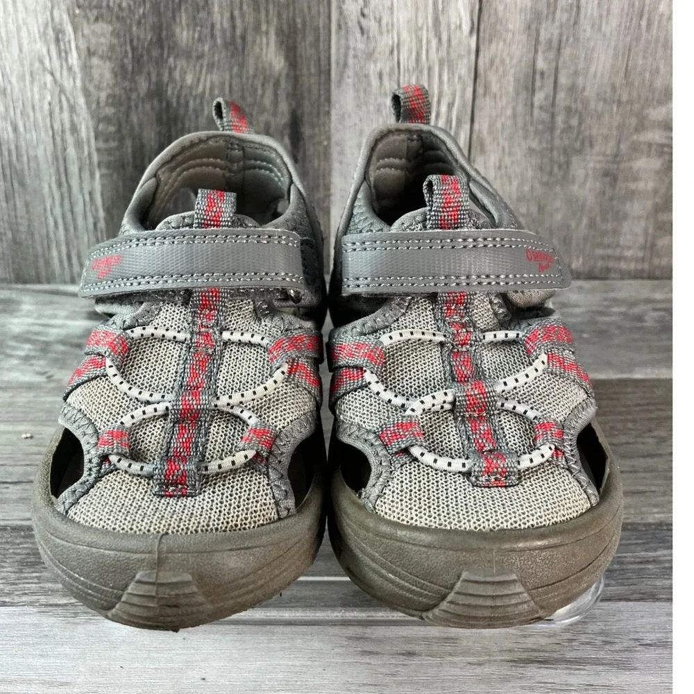 OshKosh Bgosh Toddler Boys Gray Red Closed Toe Water Sandals Size 7 OS24Q22H